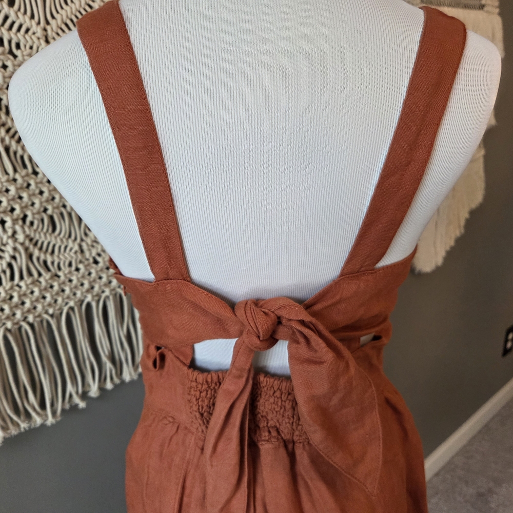 Maeve Rust Button-Front Sundress - Picture 4 of 7